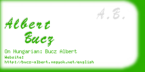 albert bucz business card